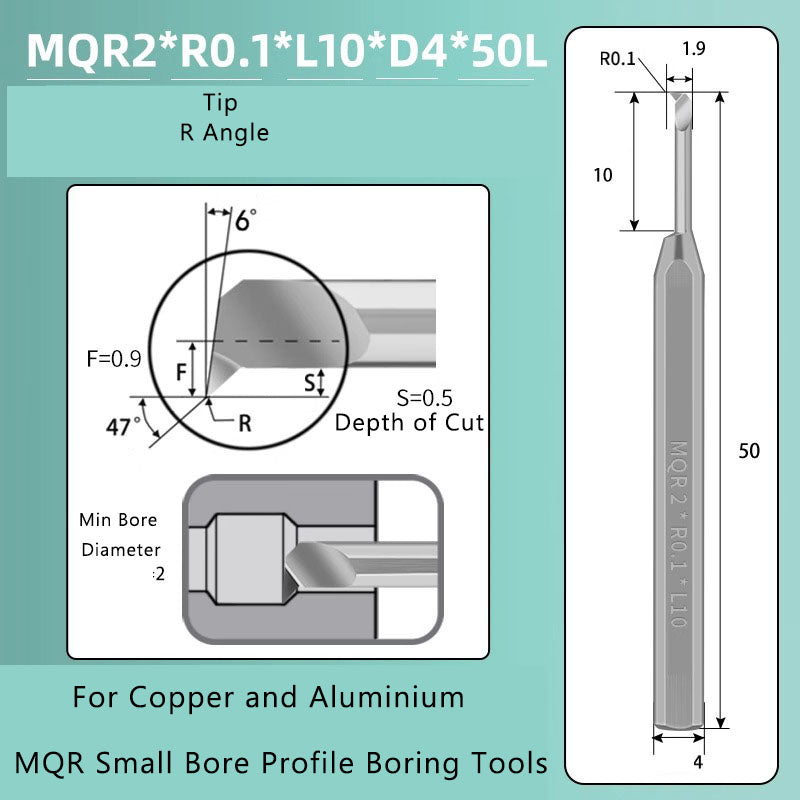 Small Hole Boring Tool Tungsten Steel Alloy MQR CNC Shockproof Inner Hole Boring Bar Micro Small Hole Turning Tool Shandong Denso Pricision Tools Co.,Ltd.